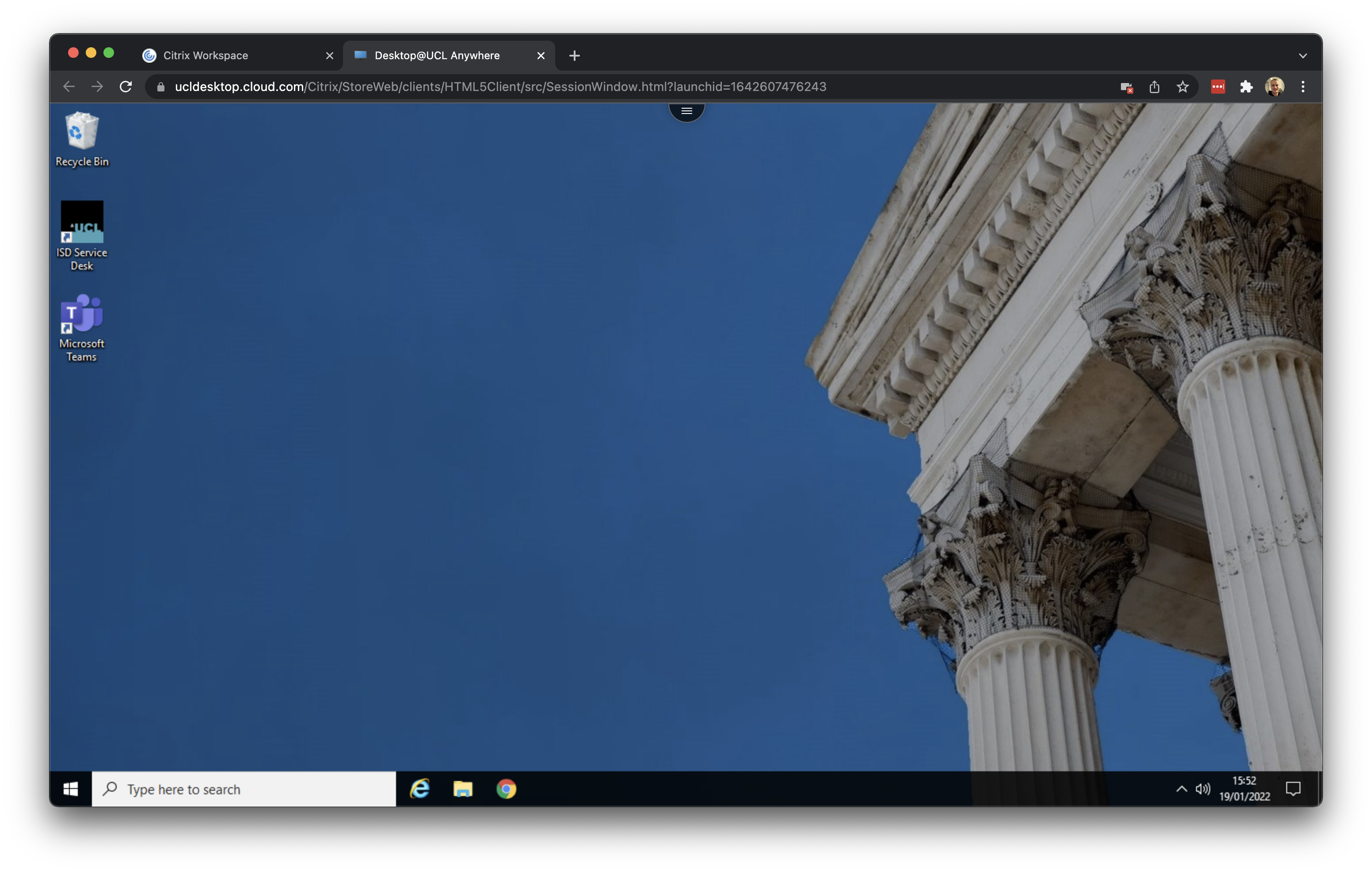 Your [Desktop@UCL Anywhere](https://ucldesktop.cloud.com). [[Enlarge image]](https://jtvandijk.github.io/GEOG0014/images/w08/ucl_login_success.png){target="_blank"}