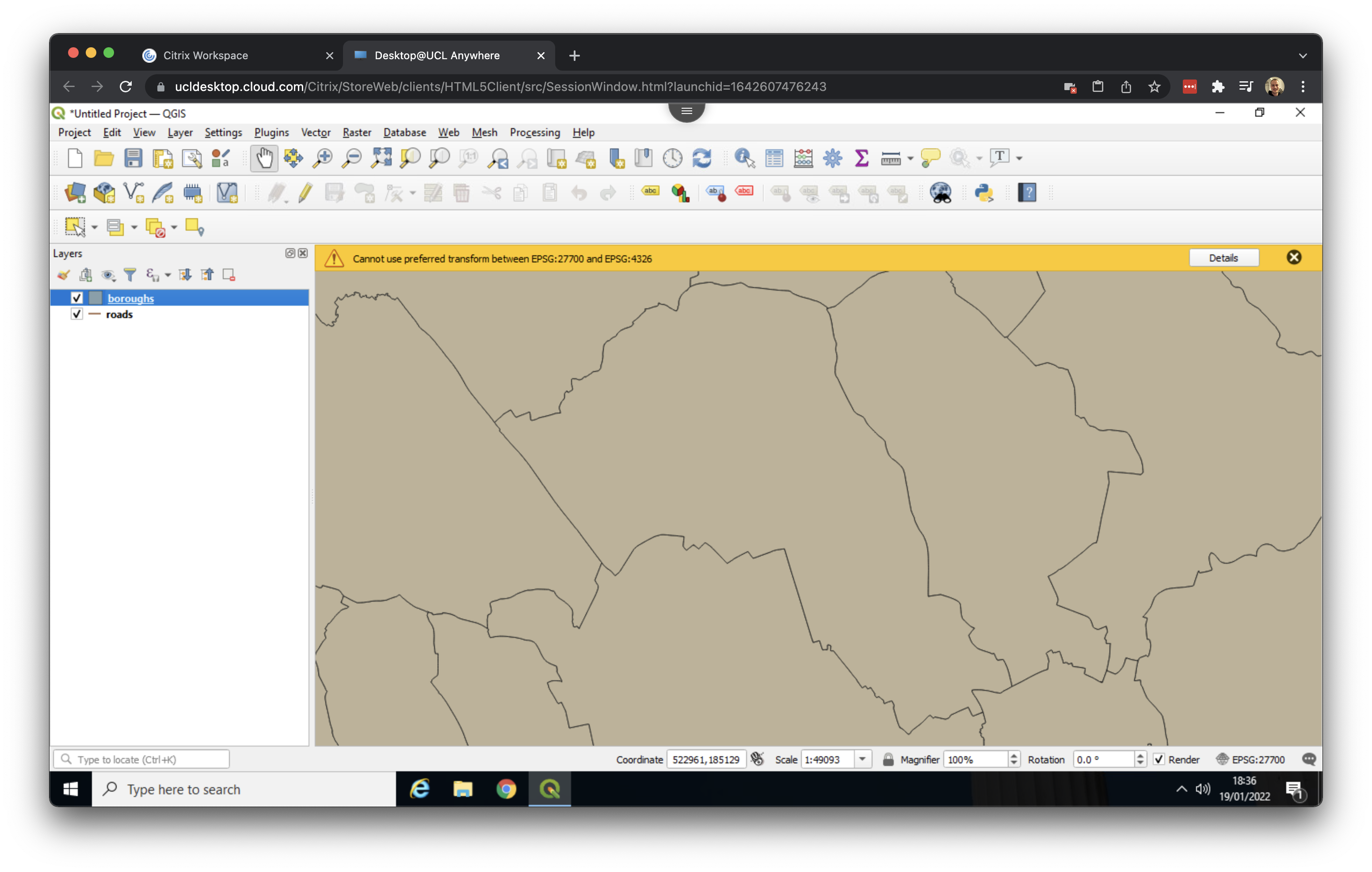 Boroughs loaded. [[Enlarge image]](https://jtvandijk.github.io/GEOG0014/images/w08/bor_loaded.png){target="_blank"}