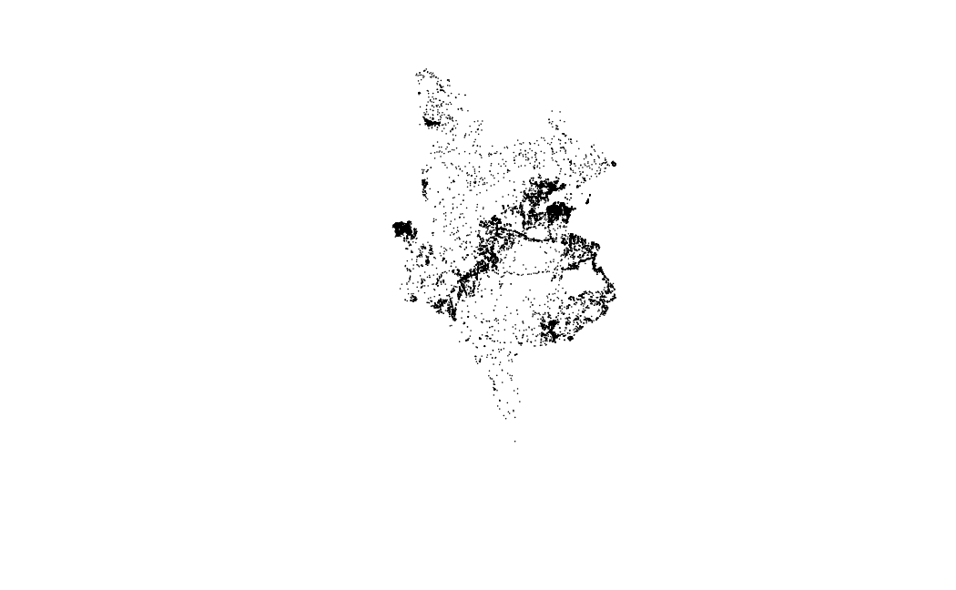 Plot of Monduli building footprints from subset.